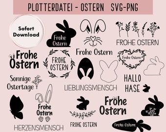 Frohe Ostern Plotter Datei, Plotter File SVG PNG, Plotterdatei Ostern, Osterhase, Frühling Plotterdatei