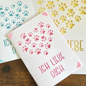 Plotterdatei, SVG, Sofort Download, Ich Liebe Dich Karte, Valentinstag, Muttertag, Vatertag, Grußkarte, DIY