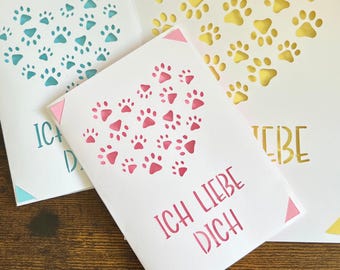 Plotterdatei, SVG, Sofort Download, Ich Liebe Dich Karte, Valentinstag, Muttertag, Vatertag, Grußkarte, DIY