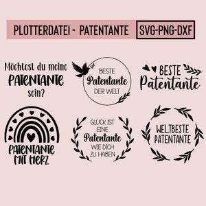 Plotterdatei Patentante, svg, png dxf, Sofort Descargar