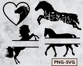 horse svg, horse png, Horse Split Name Frame, Horse head, Horse clipart