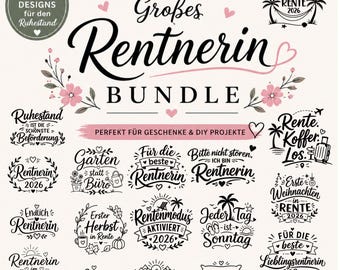 Rentnerin Bundle | 35 Retirement SVG Designs for Cricut, Silhouette (svg, png, dxf)