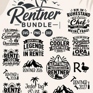 German Retirement SVG Bundle: Funny Sayings, Retirement Files (svg, png, dxf) image 1