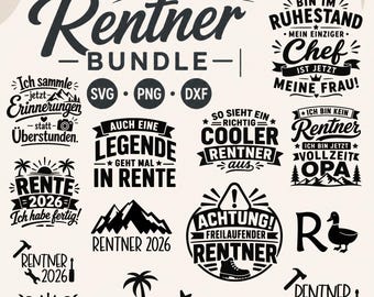 German Retirement SVG Bundle: Funny Sayings, Retirement Files (svg, png, dxf)