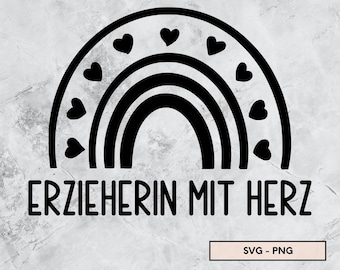 Erzieherin mit Herz, Schulkind , Kindergarten, Plotterdatei, svg, png, Sofort Download