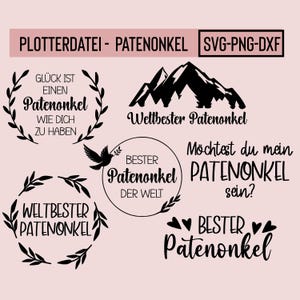 Plotterdatei Patenonkel, svg, png dxf, Sofort Baixar