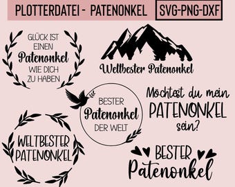 Plotterdatei Patenonkel, svg, png dxf, Sofort-download