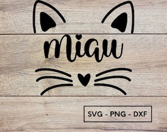 Miau, svg, png, dxf, Katze, Plotterdatei, Plotter File