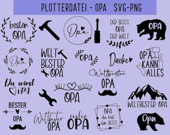 Plotterdatei Opa, SVG, PNG, Sofort Download, Vatertag, du wirst Opa, Opa geschenk, Valentinstag