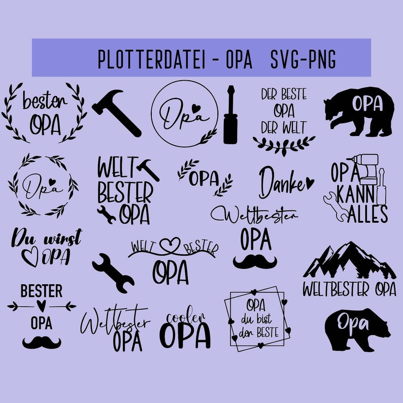 May include: A selection of black SVG and PNG files featuring the word "OPA" in diverse fonts and styles. Designs include tools, bears, and decorative elements, ideal for crafting and creative projects.