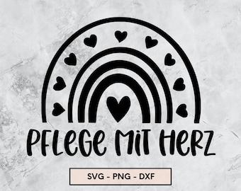 Plotterdatei, Pflege mit Herz, svg, png, dxf, Sofort Download, Pflegefachkraft