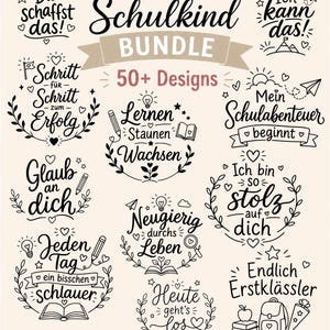 Schulkind Plotterdatei Bundle | 50+ SVG PNG DXF Designs Cricut Silhouette