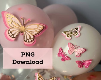 Butterfly Silhouettes, Spring Cut Files (PNG)