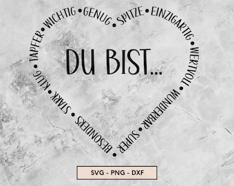 Du bist Plotterdatei, SVG, PNG, DXF, Familie, Plotter File