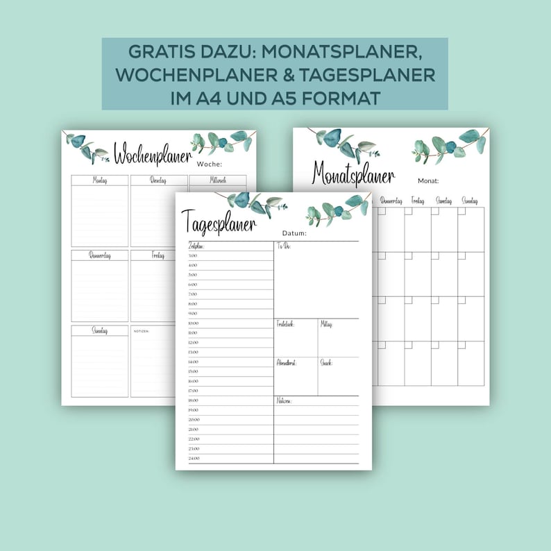 Jahreskalender 2026 PDF, Kalender mit Feiertagen, Kalender zum Ausdrucken, A4, PDF, Jahresplaner 2026, mit Jahresübersicht image 2