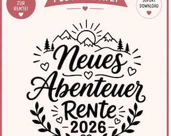 Plotterdatei Retirement 2026 SVG | New Adventure Design (Digital Download)