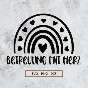Plotterdatei Betreuung mit Herz, svg, png, Sofort Download