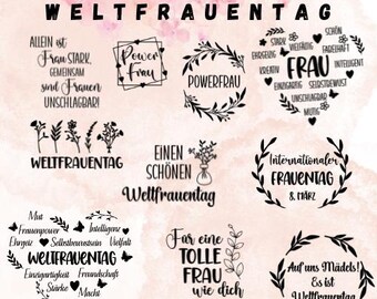 Plotterdatei Weltfrauentag, 8 März, Frauenpower, Internationaler Frauentag, Inspiration