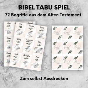 Bibel Tabu Spiel, Sofort Download mit 72 Begriffen, Ostern, Jugendgruppe, Gemeinde, Bibel Taboo image 2