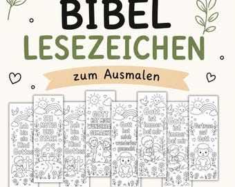 8 German Bible Coloring Bookmarks for Kids | Christian Printable PDF Bookmarks