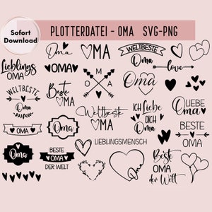 Oma Plotter Datei, Plotter File SVG PNG, Plotterdatei Oma, Beste Oma, svg bundle, plotter