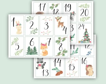 calendario de adviento imprimible, calendario de adviento para niños, calendario de adviento, cuenta atrás de navidad, calendario de adviento, Día 1-25