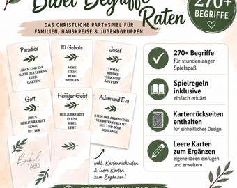 German Christian Bible Game, Rate Party Spiel | 270+ Terms (PDF Download)