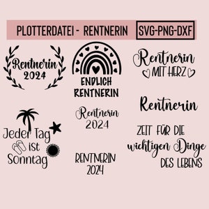Plotterdatei Rentnerin, SVG, PNG, DXF, Descarga Sofort, Ruhestand