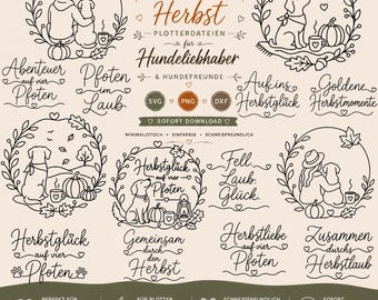 Herbst SVG Bundle for Dog Lovers | 14 Autumn Dog Designs (Digital Download)