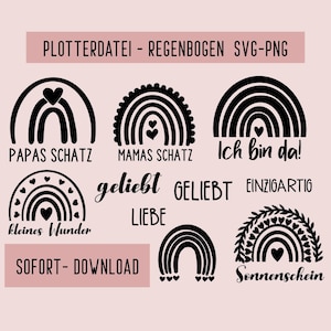 Regenbogen Plotterdatei, Baby Plotterdatei, svg, png, Sofort Descargar