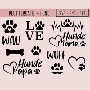 Plotterdatei Hund, svg, png, dxf