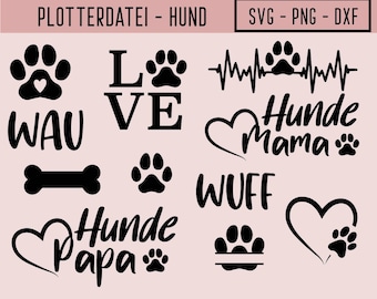 Plotterdatei Hund, svg, png, dxf