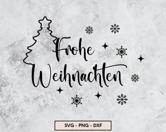Arquivo de plotter Frohe Weihnachten, Plotterdatei Weihnachten, SVG, PNG, DXF, Natal
