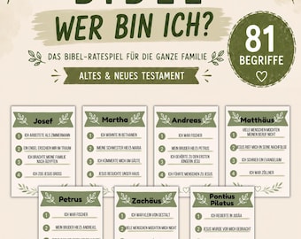 Bibel Wer bin ich? – 81 Bibel Personen | Christliches Ratespiel | Familien, Gemeinde & Sonntagsschule | PDF