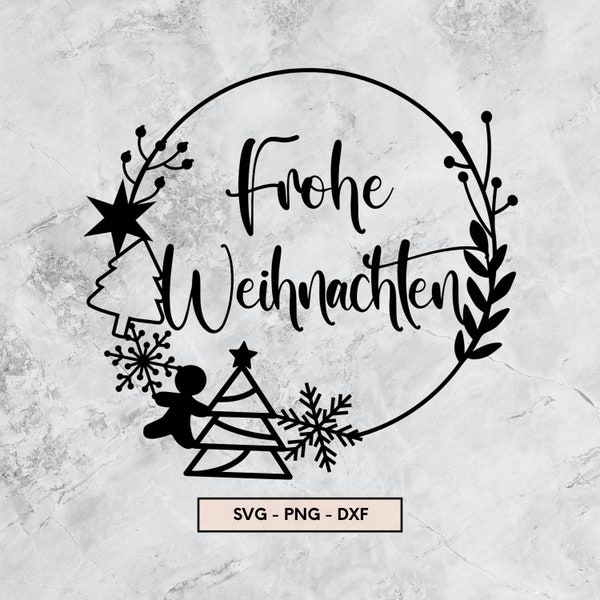 Frohe Weihnachten Plotter File, Plotterdatei Weihnachten, SVG, PNG, DXF, Christmas