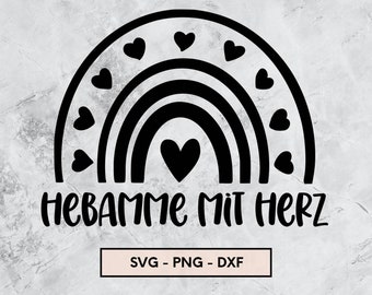 Plotterdatei, Hebamme mit Herz, svg, png, dxf, Sofort Descargar