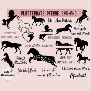 Pferde svg, Pferde png, Plotterdatei, Plotterdatei, Sofort Download, Reiten, Pferde Mädchen, Pferdeliebe