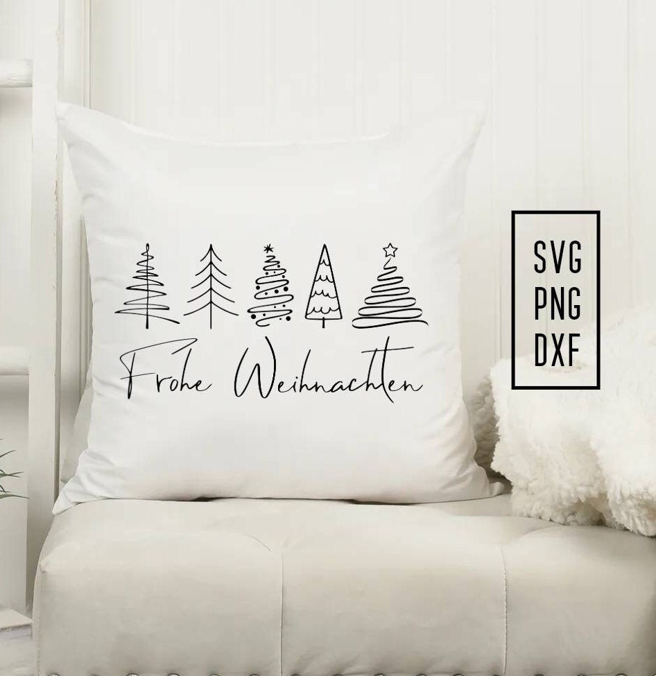 Arquivo de plotter Frohe Weihnachten, Plotterdatei Weihnachten, SVG, PNG, DXF, Natal
