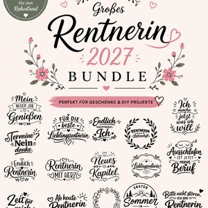 Plotterdatei Rentnerin 2027 / 40 Plotterdateien für den Ruhestand / Geschenk, Rente SVG PNG Bundle imagen 2