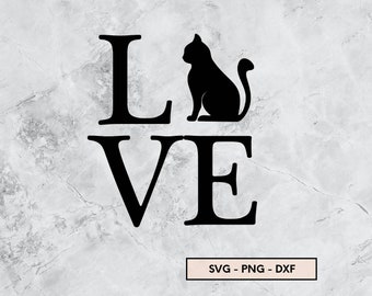 Love Katze, Miau, svg, png, dxf, Plotterdatei, Plotter File
