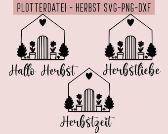 Herbst Plotterdatei, Herbstliebe SVG, DXF, PNG, Sofort-download