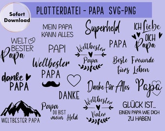 Plotterdatei Papa, Vatertag, Weltbester Papa, Papi, Vater, Cricut Download Plotting, Alles Liebe zum Vatertag, SVG, PNG, Plotting Bundle