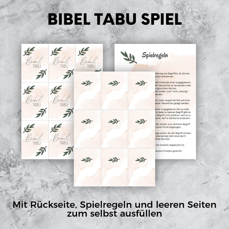 Bibel Tabu Spiel, Sofort Download mit 72 Begriffen, Ostern, Jugendgruppe, Gemeinde, Bibel Taboo image 3
