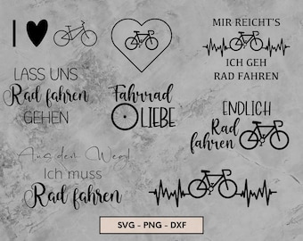 Rad fahren Plotterdatei, Fahrrad, SVG, PNG,DXF Sofort Download