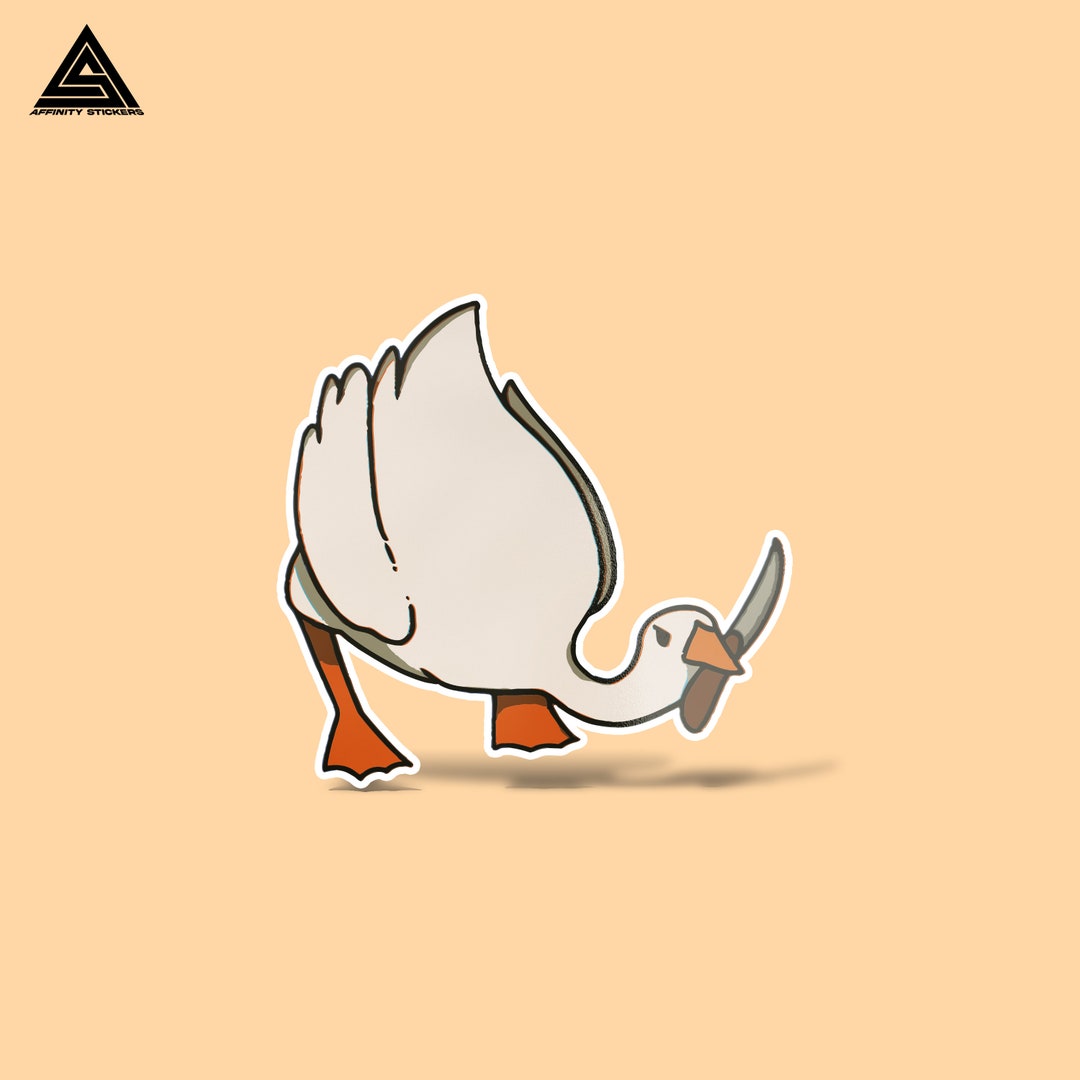 Goose With Knife Sticker || Vinyl Sticker, Water Bottle Sticker ...