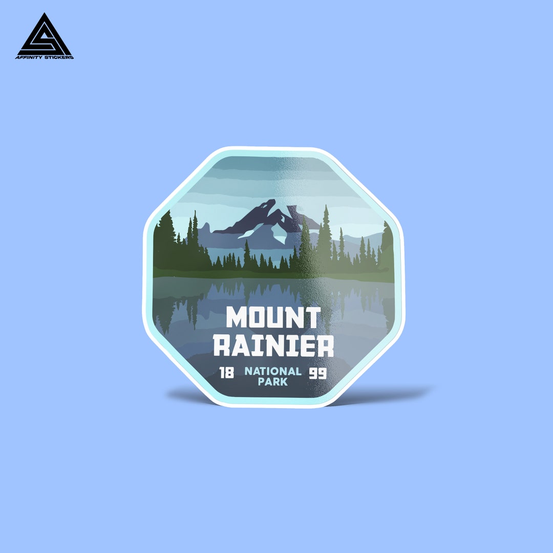 Mount Rainer National Park Sticker | Vinyl Sticker, Water Bottle ...