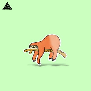 Lazy Sloth Sticker || vinyl sticker, water bottle sticker, tumbler stickers, laptop decals, waterproof sticker, sloth sticker
