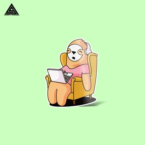 Workaholic Sloth Sticker || vinyl sticker, water bottle sticker, tumbler stickers, laptop decals, waterproof sticker, sloth sticker