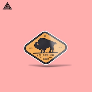 Yellowstone National Park Sticker || vinyl sticker, water bottle sticker, tumbler stickers, laptop decals, waterproof sticker, national park