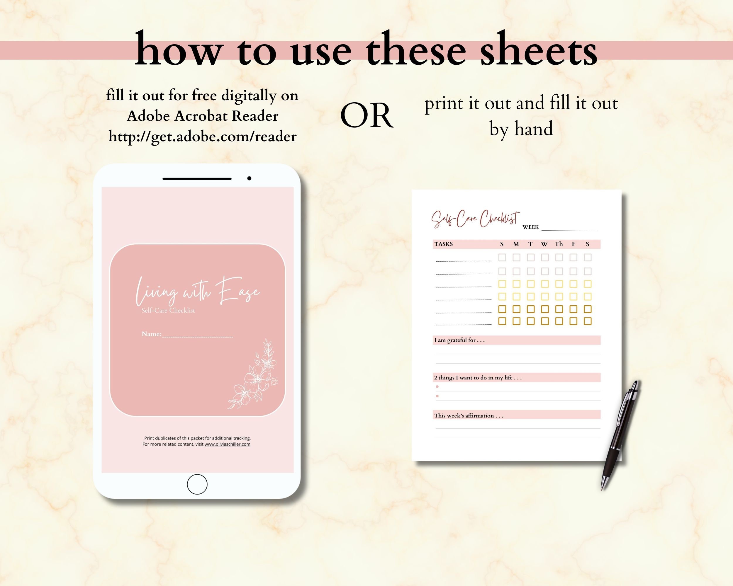 Self-care Checklist & Emotion Tracker With Feelings Wheel - Etsy